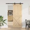 vidaXL Sliding Door with Hardware Set 33.5x82.7" Solid Wood Pine