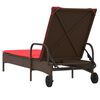 vidaXL Sun Lounger Brown PE rattan, powder-coated steel Standard