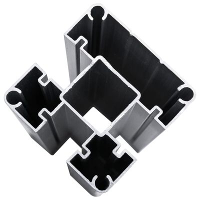 vidaXL WPC Fence Set 1 Square + 1 Slanted 107.5"x73.2" Brown