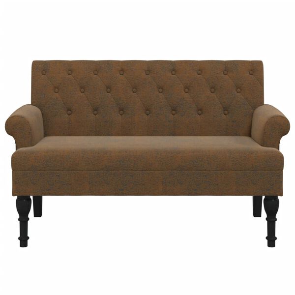 vidaXL Bench Brown Faux suede leather Medium Sturdy Bench