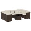 vidaXL Garden Sofa Set Brown and Cream White PE rattan Large
