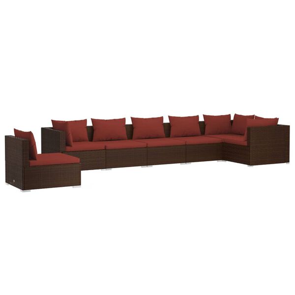 vidaXL Garden Lounge Set Brown and Cinnamon Red