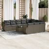 vidaXL Garden Sofa Set Light Gray PE Rattan Large Adjustable Feet