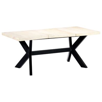 vidaXL Dining Table White 70.9"x35.4"x29.5" Solid Mango Wood