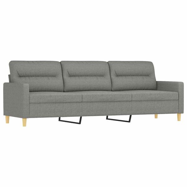 vidaXL 3-Seater Sofa with Pillows&Cushions Dark Gray 82.7" Fabric