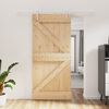 vidaXL Sliding Door with Hardware Set 37.4x82.7" Solid Wood Pine