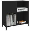 vidaXL Record Cabinet Black Engineered wood, metal Record Cabinet