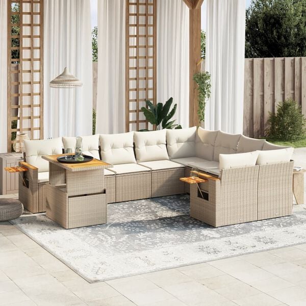 vidaXL Garden Sofa Set Beige