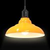 vidaXL Pendant Lamp Gloss Yellow Metal Medium Pendant Lamp Circular