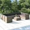 vidaXL Garden Lounge Set Grey PE Rattan, Powder-Coated Steel Large
