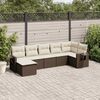vidaXL Garden Sofa Set Brown, Cream white