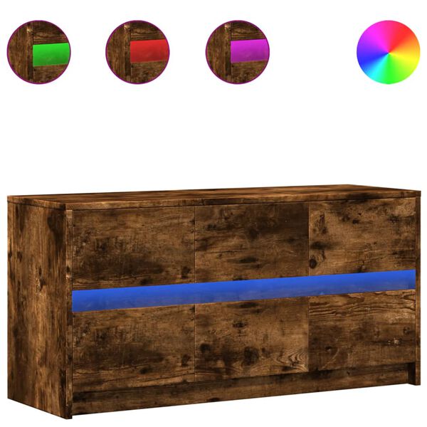 vidaXL Tv Cabinet Smoked Oak Engineered Wood Medium tv cabinet