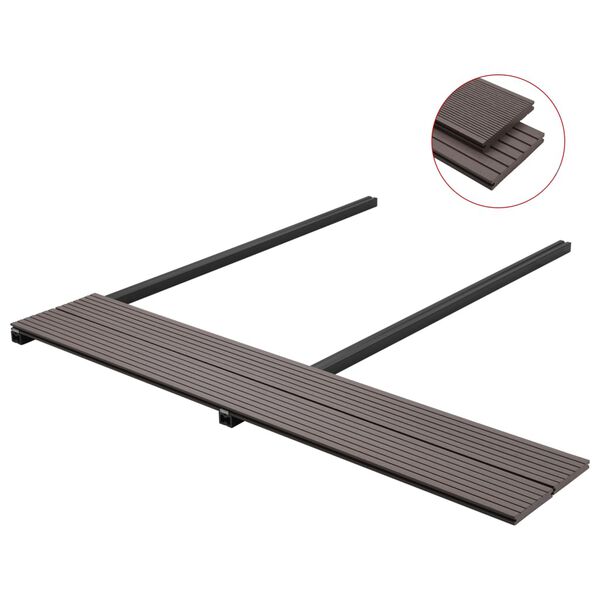 vidaXL WPC Solid Decking Boards with Accessories 32.8 '² 13.1 ' Dark Brown (4x45015)