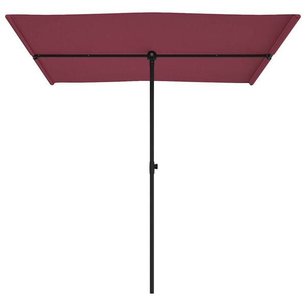 vidaXL Garden Parasol Bordeaux Red Polyester, Aluminum 78.7 x 59.1 in