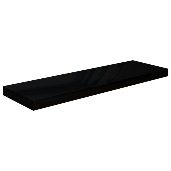 vidaXL Wall Shelf Set of 2 High gloss black Honeycomb MDF, metal