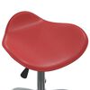 vidaXL Salon Spa Stool Wine Red Faux leather, chromed steel Medium