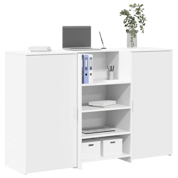 vidaXL Reception Desk White Engineered wood Large Reception Desk