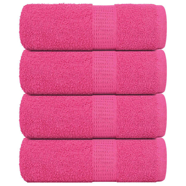vidaXL Guest Towel Set of 4 Pink 100% Cotton 11.8 x 19.7 in