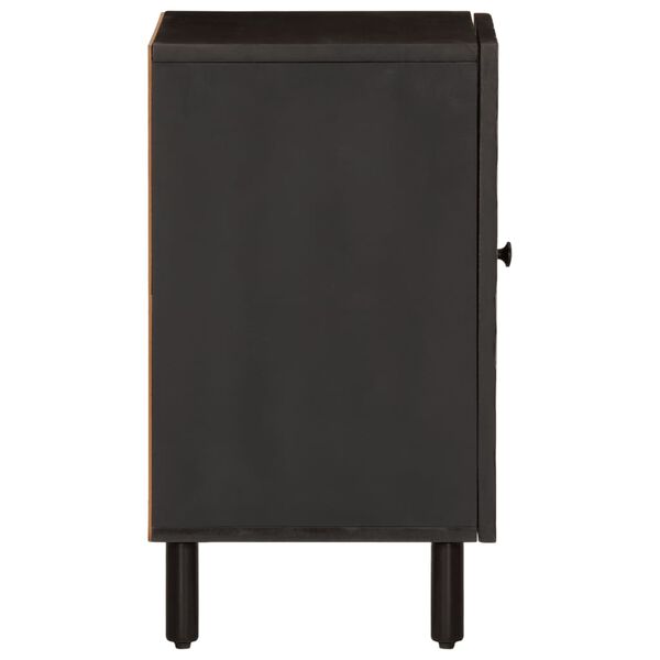 vidaXL Bathroom Cabinet Black Solid Mango Wood 15.0x13.0x22.8 in