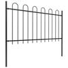 vidaXL Garden Fence with Hoop Top Steel 561.4"x39.4" Black