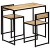 vidaXL Dining Set Natural wood and black