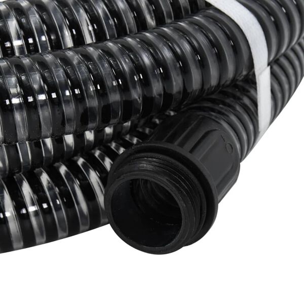 vidaXL Suction Hose Black PVC, Brass 32.8 ft Durable Suction Hose