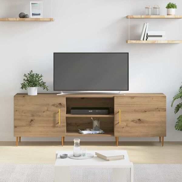 vidaXL TV Cabinet Artisan oak 59.06 x 11.81 x 19.69 in Engineered wood