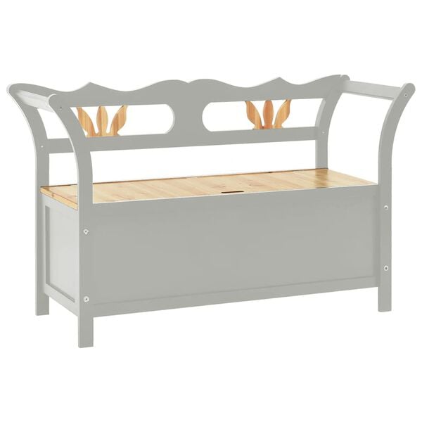 vidaXL Bench Grey Solid fir wood, engineered wood Medium Bench