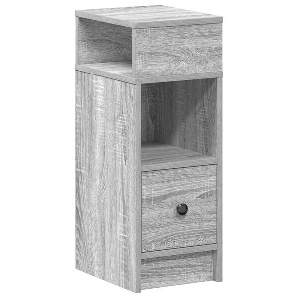 vidaXL Bedside Cabinet Gray sonoma Engineered wood Compact