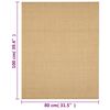vidaXL Rug Natural 100% Sisal 31.5 x 39.4 in Rug Rectangular Modern