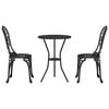 vidaXL Garden Bistro Set 3 pcs Black Aluminium