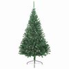 vidaXL Artificial Half Christmas Tree Green PVC, Steel Large Foldable