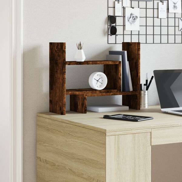 vidaXL Desk Organiser Smoked Oak 15.2x6.7x15.4" Engineered wood