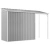 vidaXL Garden Shed Light Grey Galvanized Steel Large Garden Shed