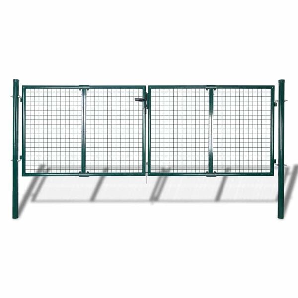 vidaXL Garden Mesh Gate Fence Door Wall Grille 118.1x29.5"