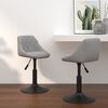 vidaXL Swivel Dining Chair Set of 2 Light Grey Velvet, Steel