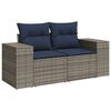 vidaXL 8 Piece Patio Sofa Set with Cushions Gray Poly Rattan