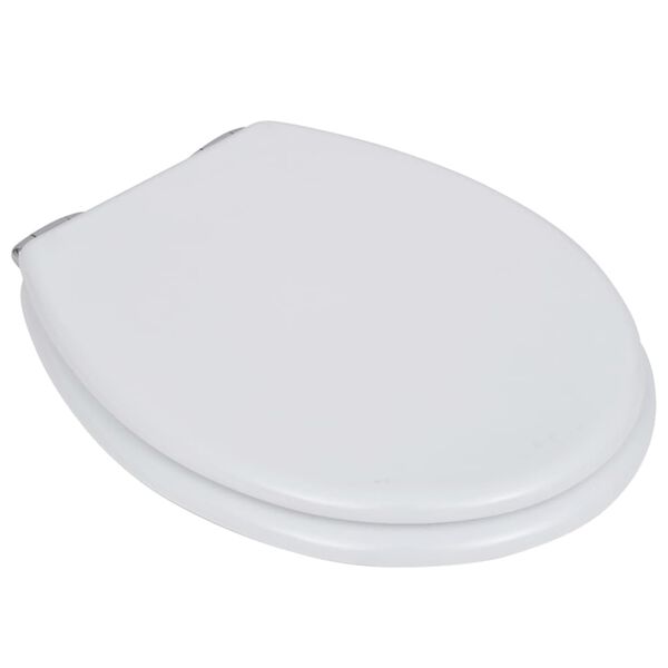vidaXL Toilet Seats with Soft Close Lids 2 pcs MDF White (2x140798)