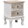 vidaXL Bedside Cabinet Set of 2 White Paulownia wood Medium