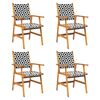 vidaXL Garden Dining Set Natural Wood Solid Acacia Wood, Poly Rattan