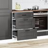 vidaXL Kitchen Base Cabinet Black Engineered wood Medium Adjustable Feet