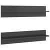 vidaXL Wall Shelf Set of 2 High gloss grey Engineered Wood Standard