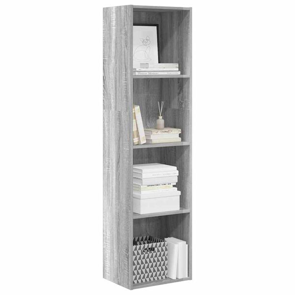 vidaXL Bookcase Grey Sonoma Engineered wood Medium Bookcase