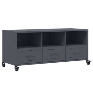 vidaXL TV Cabinet Anthracite Cold-rolled steel Medium Rollable