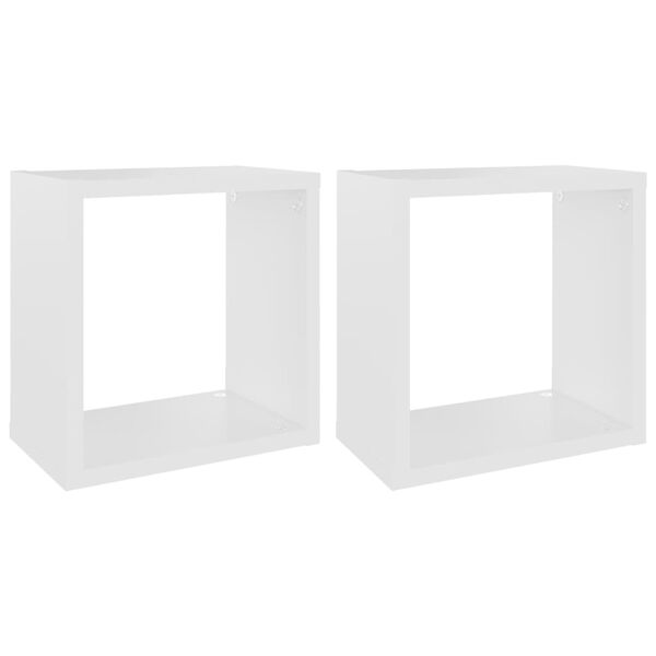 vidaXL Wall Cube Shelves 2 pcs White 10.2"x5.9"x10.2"