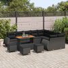 vidaXL Garden Sofa Set with Pillow 13 pcs Black Synthetic: Poly Rattan