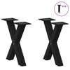 vidaXL Coffee Table Leg Set of 2 Black Powder-coated steel