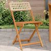 vidaXL Bistro Chair Set of 2 Beige Solid acacia wood, poly rattan