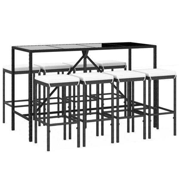 vidaXL Garden Bar Set Black