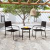 vidaXL Garden Dining Set Black PE Rattan Small Stackable
